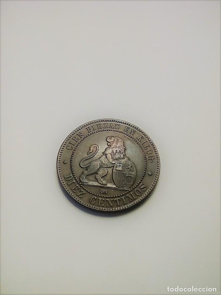 Coins of Spain: GOBIERNO PROVISIONAL 10 CENTIMOS A&Ntilde;O 1870 OM ( Barcelona ) COBRE PATINA ORIGINAL S/C