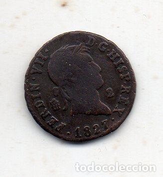 Monedas de Espa&ntilde;a: Fernando VII. 2 Maraved&iacute;s. A&ntilde;o 1827. Ceca de Segovia. - Foto 1