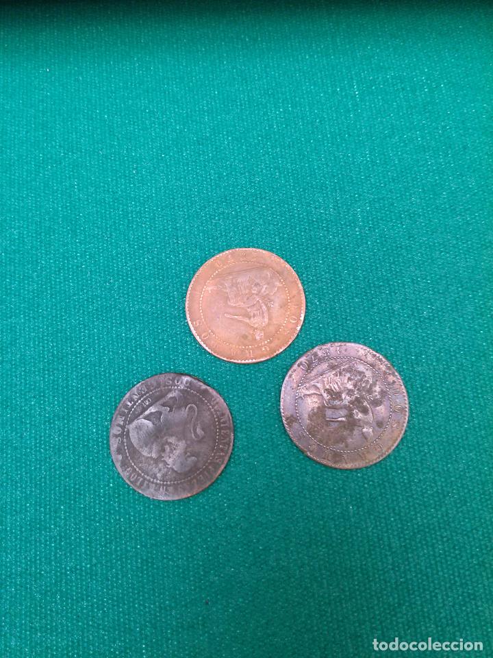 Monedas de Espa&ntilde;a: 2 CENTIMOS - GOBIERNO PROVISIONAL - 1870 - 3 MONEDAS DE COBRE - Foto 2