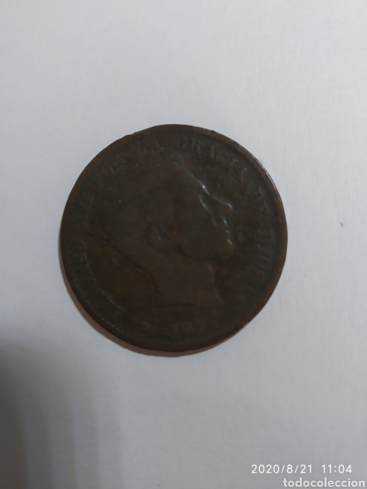 Monedas de Espa&ntilde;a: 10 c&eacute;ntimos Alfonso XIII, 1877. - Foto 2