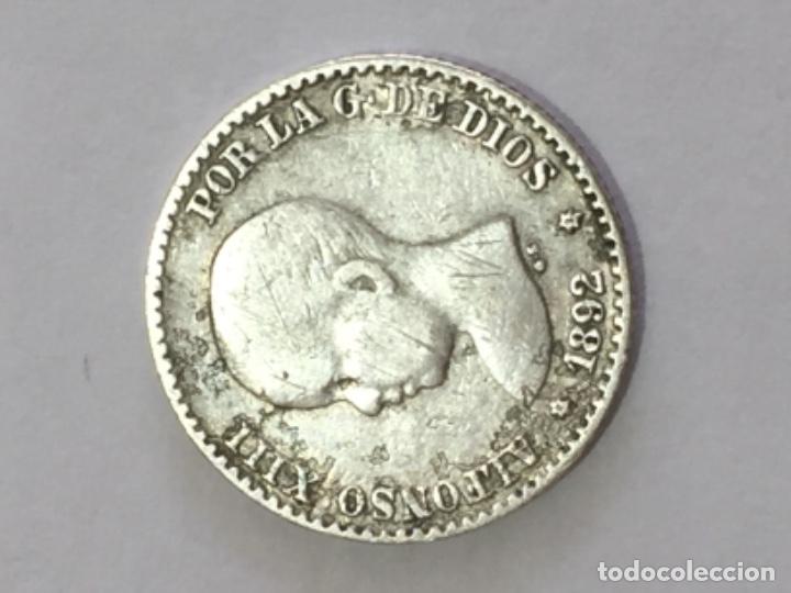 Monedas de Espa&ntilde;a: * ERROR * 50 CENTIMOS 1892 ESTRELLAS ERRONEAS *2*2 EN LUGAR DE *9*2 QUE SON LAS CORRECTAS - Foto 2