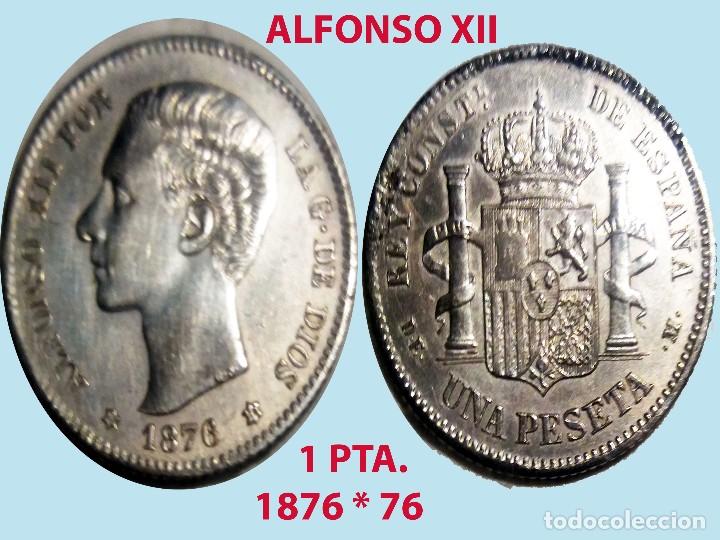 Monedas de España: 1 PESETA DE PLATA ALFONSO XII 1876 * 76.EXCELENTE BUENA CONSERVACIÓN.LIGERO PUNTO OXIDACIÓN EBC RARA - Foto 1 - 215583877