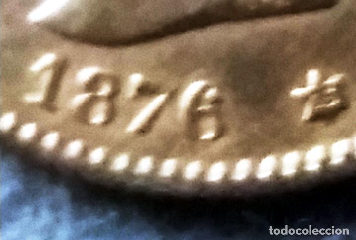 Monedas de España: 1 PESETA DE PLATA ALFONSO XII 1876 * 76.EXCELENTE BUENA CONSERVACIÓN.LIGERO PUNTO OXIDACIÓN EBC RARA - Foto 3 - 215583877