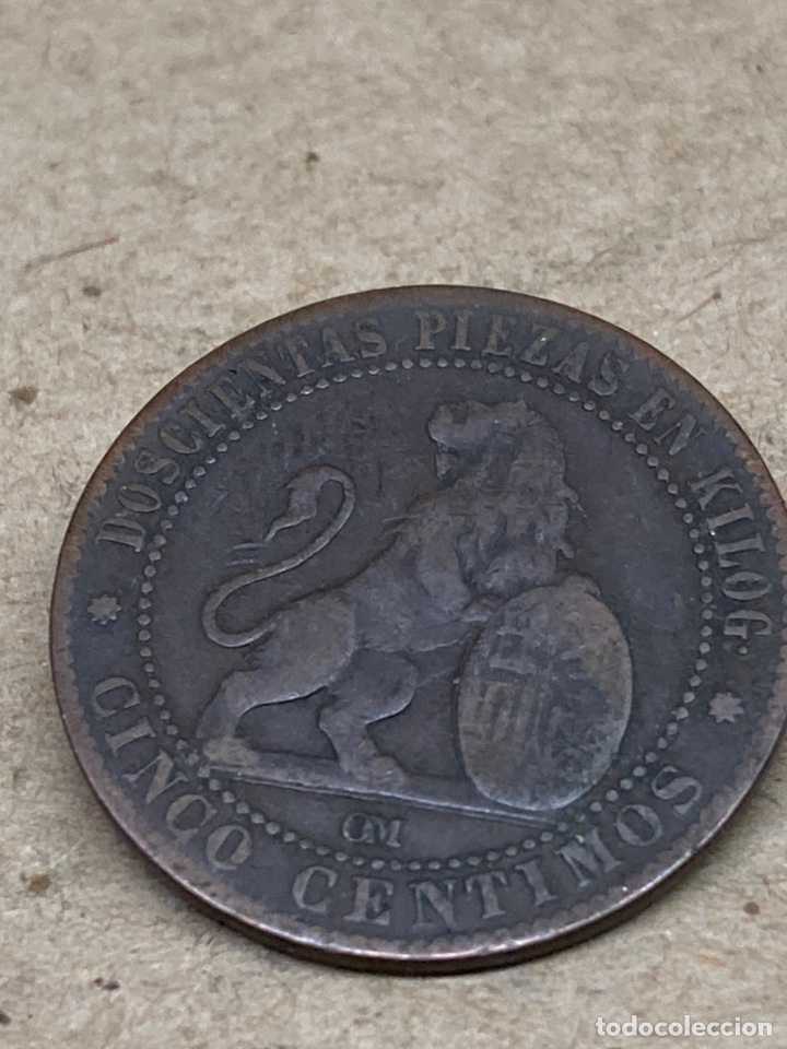 Monedas de Espa&ntilde;a: Moneda 5 c&eacute;ntimos a&ntilde;o 1870 - Foto 2