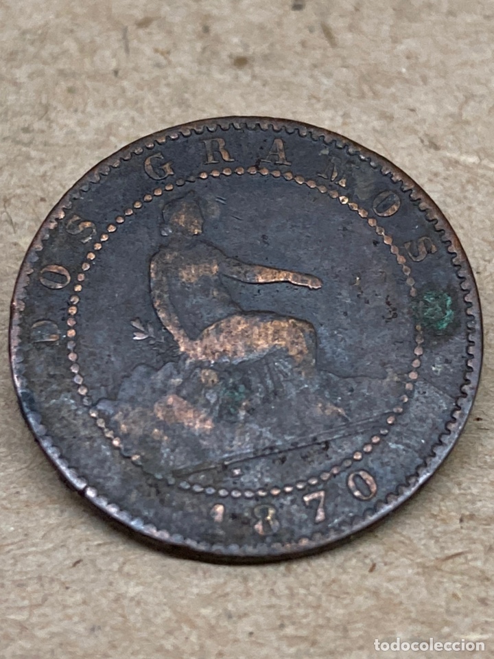Monedas de Espa&ntilde;a: Moneda 2 c&eacute;ntimos a&ntilde;o 1870 - Foto 1