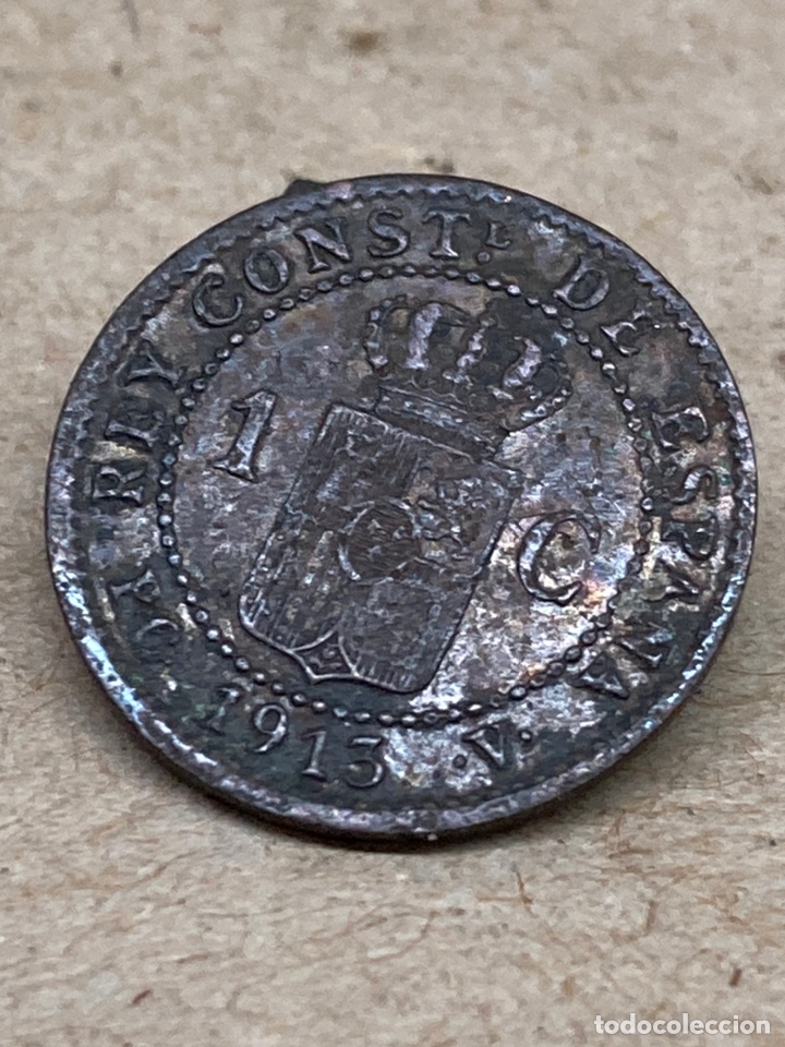 Monedas de Espa&ntilde;a: Moneda de 1 c&eacute;ntimo 1913 *3 - Foto 2