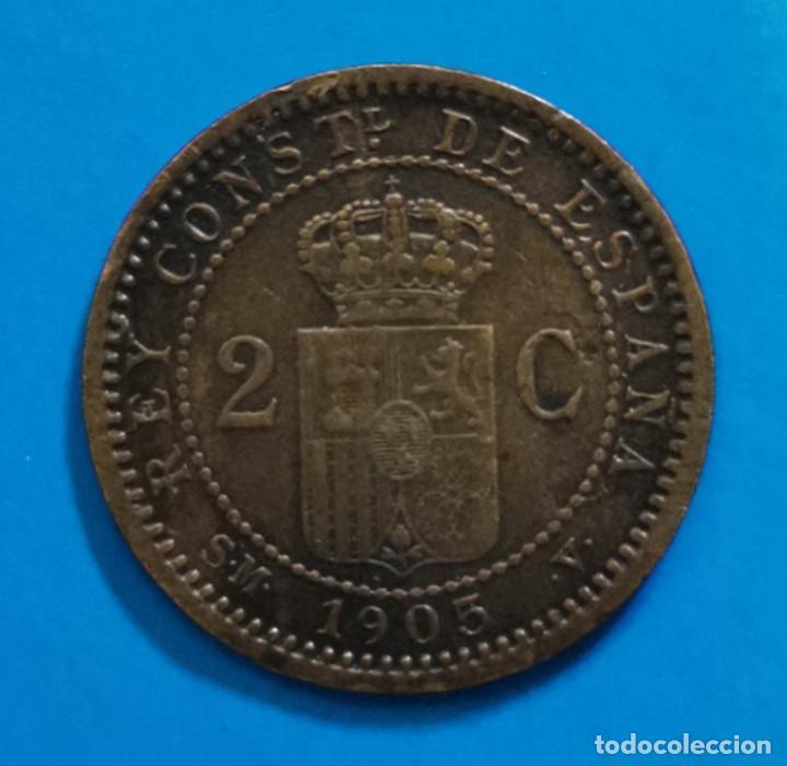 Monedas de Espa&ntilde;a: 2 centimos alfonso xiii 1905 - Foto 2