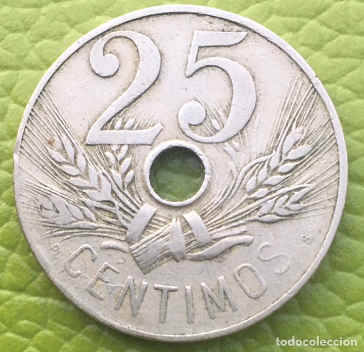 Monedas de Espa&ntilde;a: ALFONSO XIII . 25 C&Eacute;NTIMOS. 1927. - Foto 2