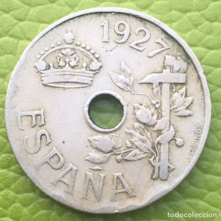 Monedas de Espa&ntilde;a: ALFONSO XIII . 25 C&Eacute;NTIMOS. 1927. - Foto 1
