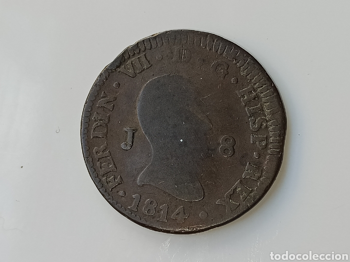 Coins of Spain: 8 Maraved&iacute;s 1814 Jubia