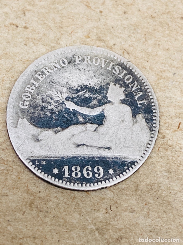 Monedas de Espa&ntilde;a: Moneda de plata una peseta 1869 - Foto 1