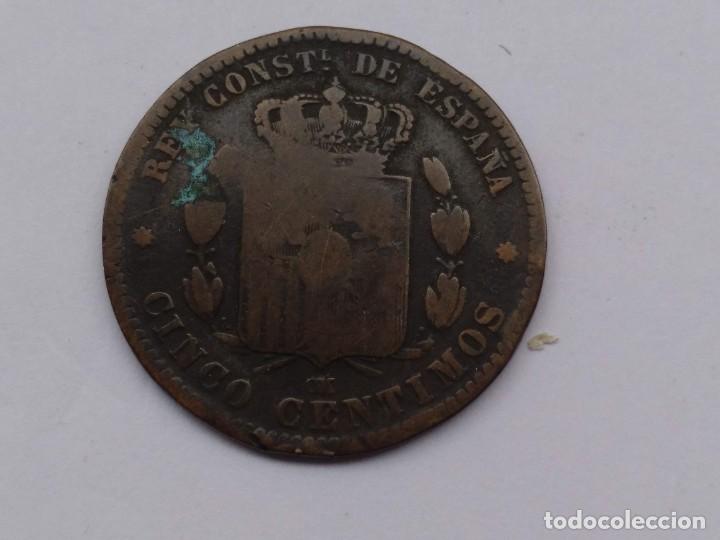 Monedas de Espa&ntilde;a: 5 CENTIMOS DE ALFONSO XII 1879 - Foto 2