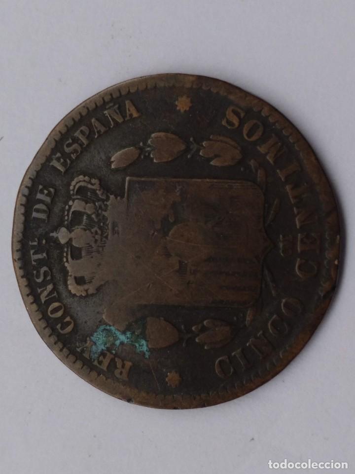 Monedas de Espa&ntilde;a: 5 CENTIMOS DE ALFONSO XII 1879 - Foto 6