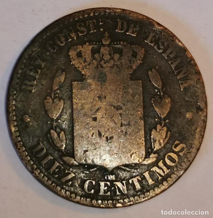 Monedas de Espa&ntilde;a: MONEDA DE 10 CENTIMOS ALFONSO XII-1878 - Foto 2