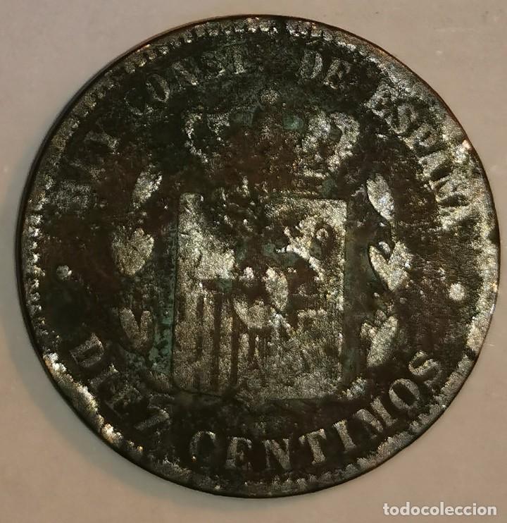 Monedas de Espa&ntilde;a: MONEDA DE 10 CENTIMOS ALFONSO XII-1878 - Foto 2