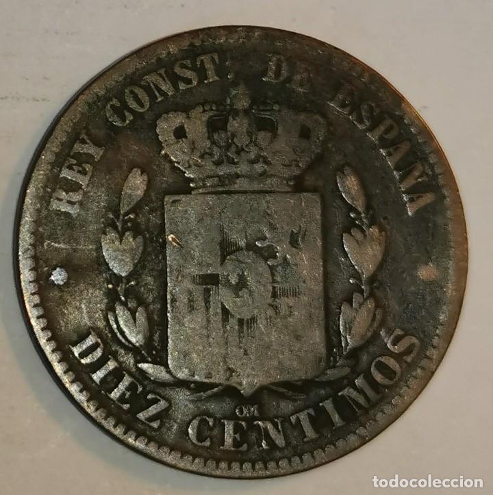 Monedas de Espa&ntilde;a: MONEDA DE 10 CENTIMOS ALFONSO XII-1878 - Foto 2