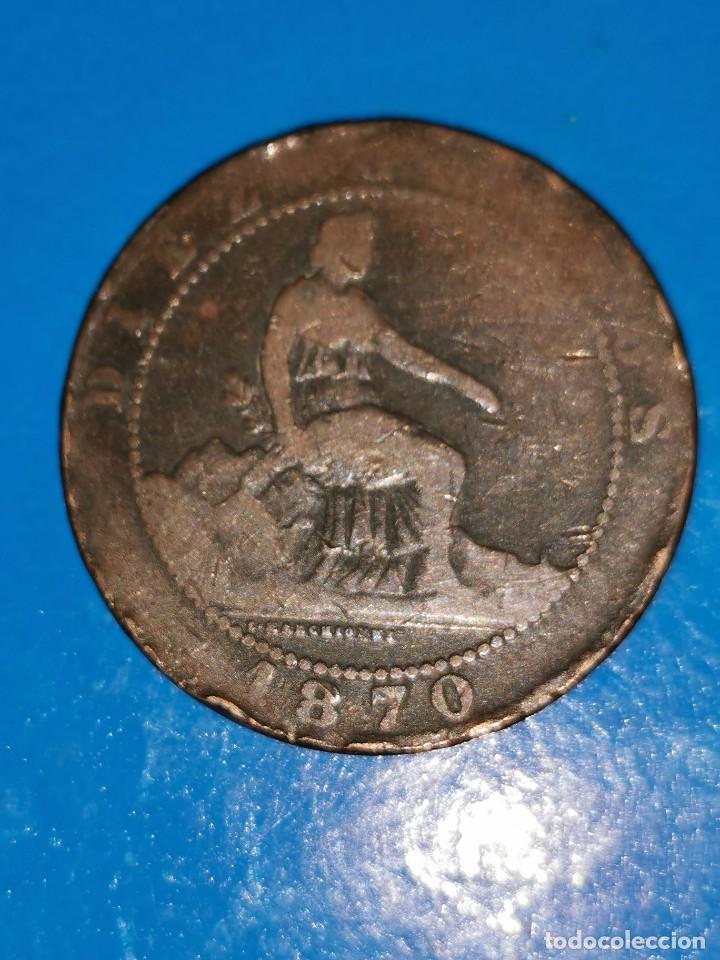 Monedas de Espa&ntilde;a: MONEDA DE 10 CENTIMOS GOBIERNO PROVISIONAL 1870 - Foto 1