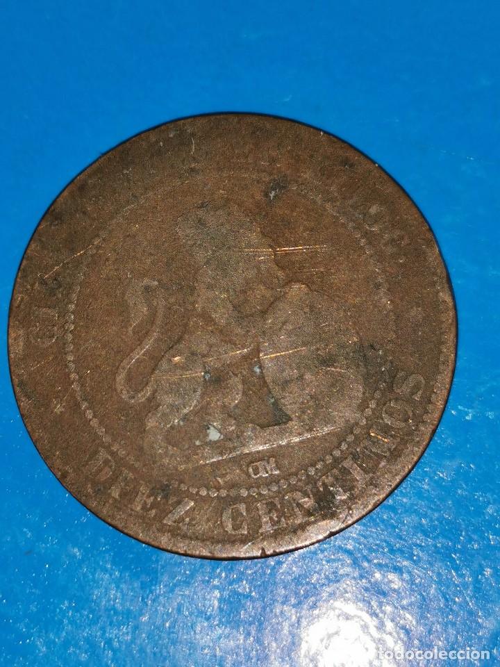 Monedas de Espa&ntilde;a: MONEDA DE 10 CENTIMOS GOBIERNO PROVISIONAL 1870 - Foto 2