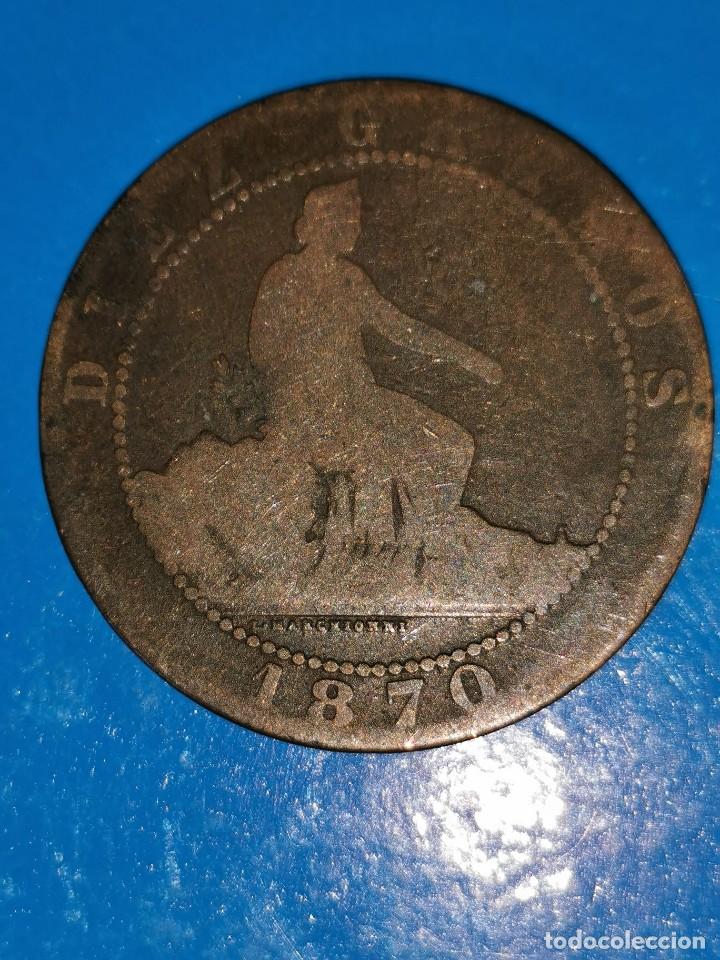 Monedas de Espa&ntilde;a: MONEDA DE 10 CENTIMOS GOBIERNO PROVISIONAL 1870 - Foto 2