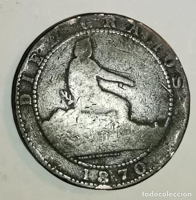 Monedas de Espa&ntilde;a: MONEDA DE 10 CENTIMOS GOBIERNO PROVISIONAL 1870 - Foto 1