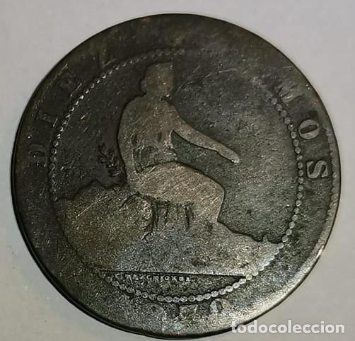 Monedas de Espa&ntilde;a: MONEDA DE 10 CENTIMOS GOBIERNO PROVISIONAL 1870 - Foto 1