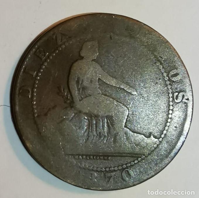 Monedas de Espa&ntilde;a: MONEDA DE 10 CENTIMOS GOBIERNO PROVISIONAL 1870 - Foto 1
