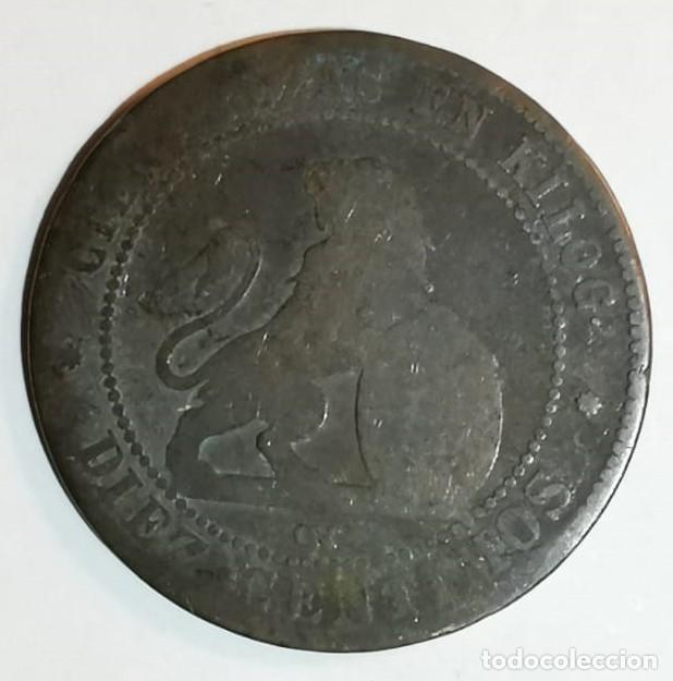 Monedas de Espa&ntilde;a: MONEDA DE 10 CENTIMOS GOBIERNO PROVISIONAL 1870 - Foto 2