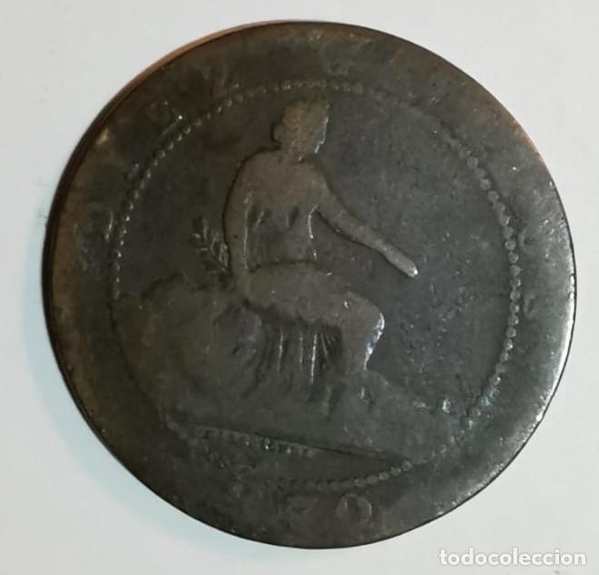 Monedas de Espa&ntilde;a: MONEDA DE 10 CENTIMOS GOBIERNO PROVISIONAL 1870 - Foto 1