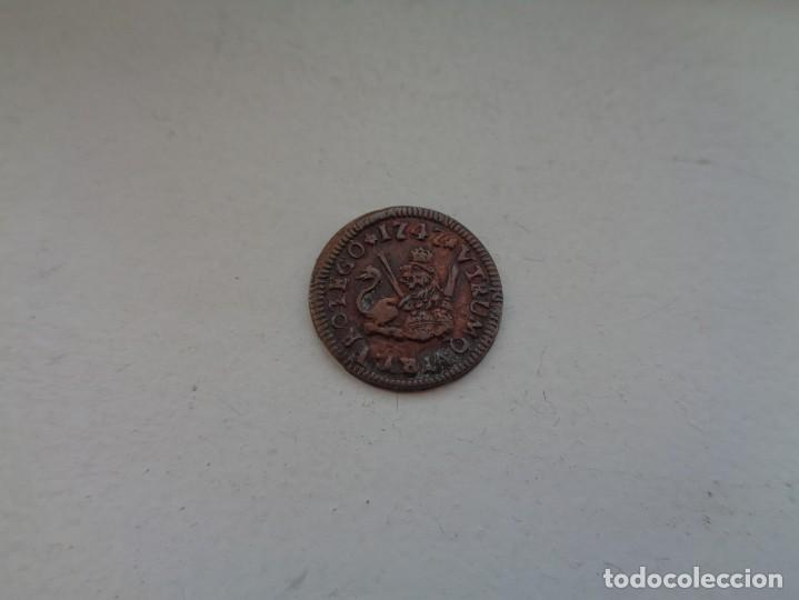 Monedas de Espa&ntilde;a: FERNANDO VI 1 MARAVEDI EN COBRE 1747 - Foto 4