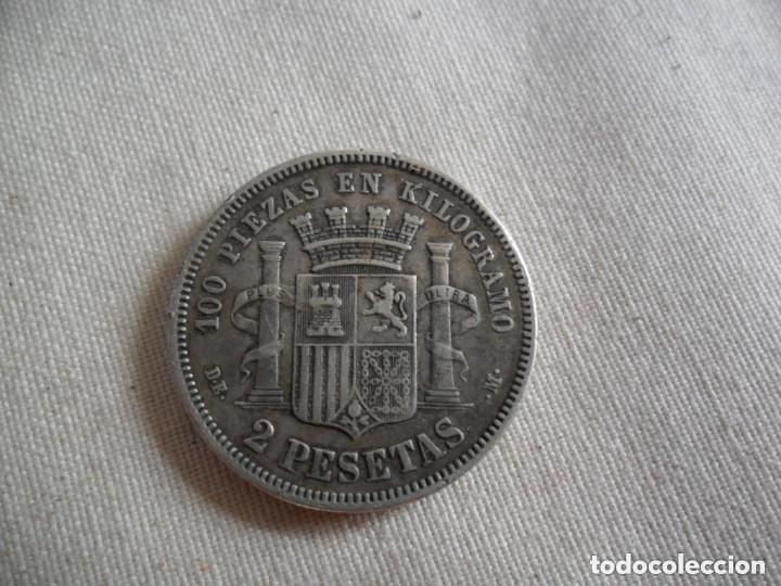 Monedas de España: MONEDA EN PLATA DE DOS PESETAS 1870 - Foto 3 - 219963038