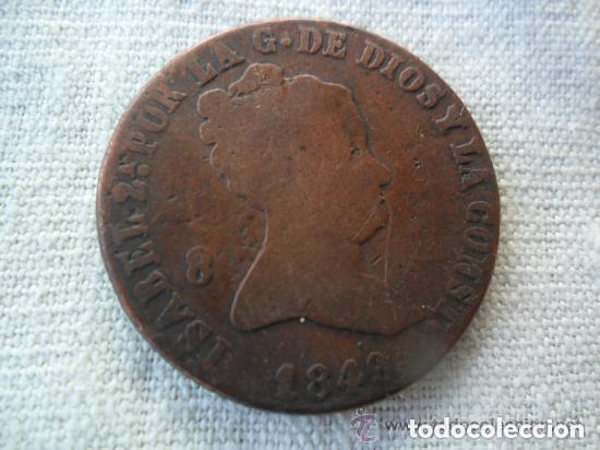 Monedas de Espa&ntilde;a: MONEDA DE ISABEL II DE 8 MARAVEDIES 1849 - Foto 1