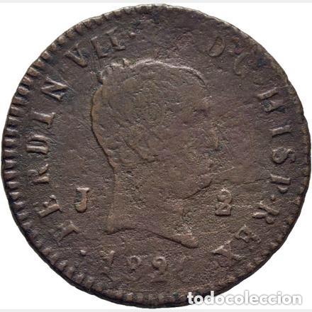 Monedas de Espa&ntilde;a: FERNANDO VII - JUBIA - 2 MARAVEDIS - 1824 - MBC - Foto 1