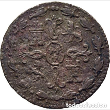 Monedas de Espa&ntilde;a: FERNANDO VII - JUBIA - 2 MARAVEDIS - 1824 - MBC - Foto 2
