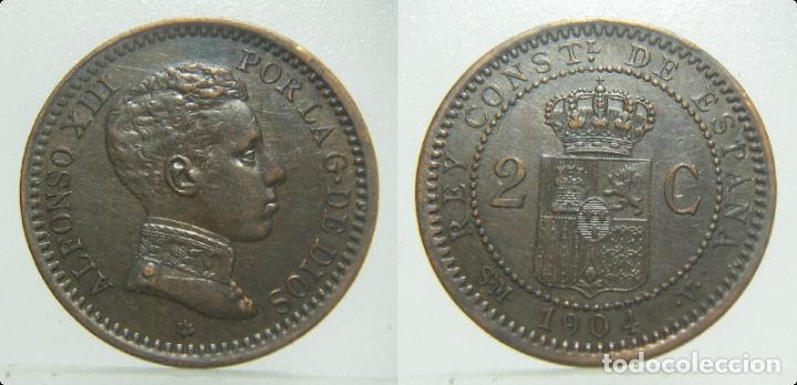 Monedas de Espa&ntilde;a: MONEDA DE ALFONSO XIII 2 CENTIMOS DE 1904 * 04 - Foto 1