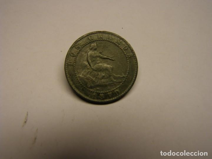 Monedas de Espa&ntilde;a: Moneda 2 c&eacute;ntimos Gobierno provisional, a&ntilde;o 1870. - Foto 1