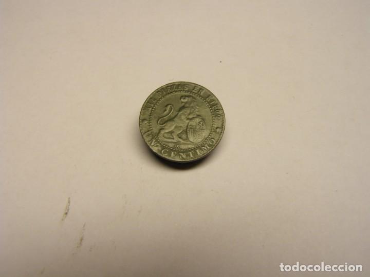 Monedas de Espa&ntilde;a: Moneda 1 c&eacute;ntimo Gobierno provisional, a&ntilde;o 1870. Barcelona. - Foto 2