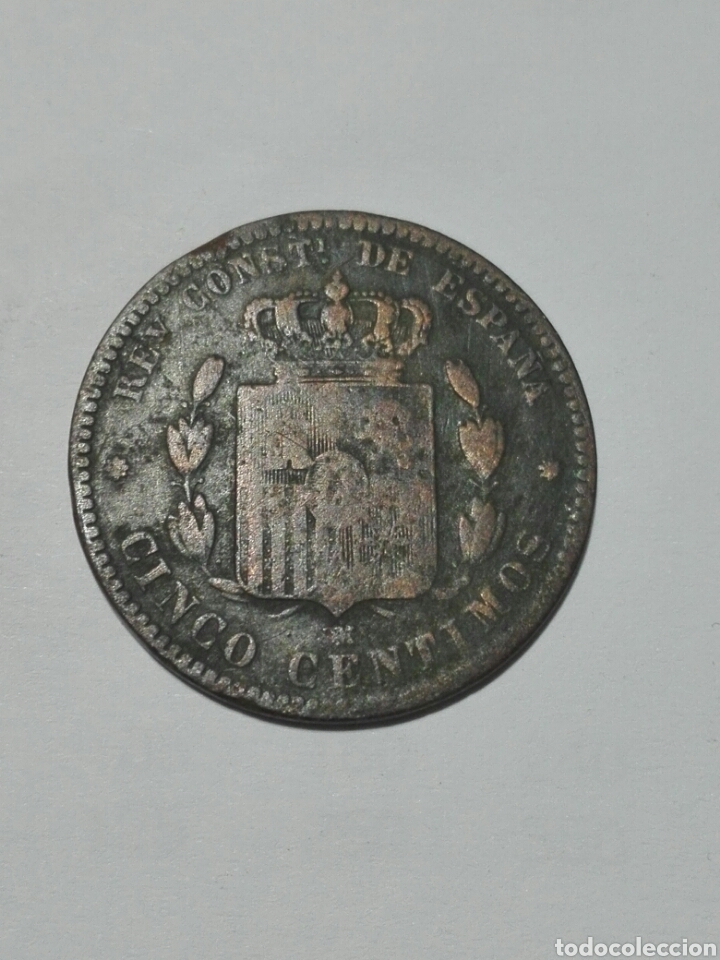Monedas de Espa&ntilde;a: MONEDA ESPA&Ntilde;A ALFONSO XII 5 CENTIMOS 1879 - Foto 2
