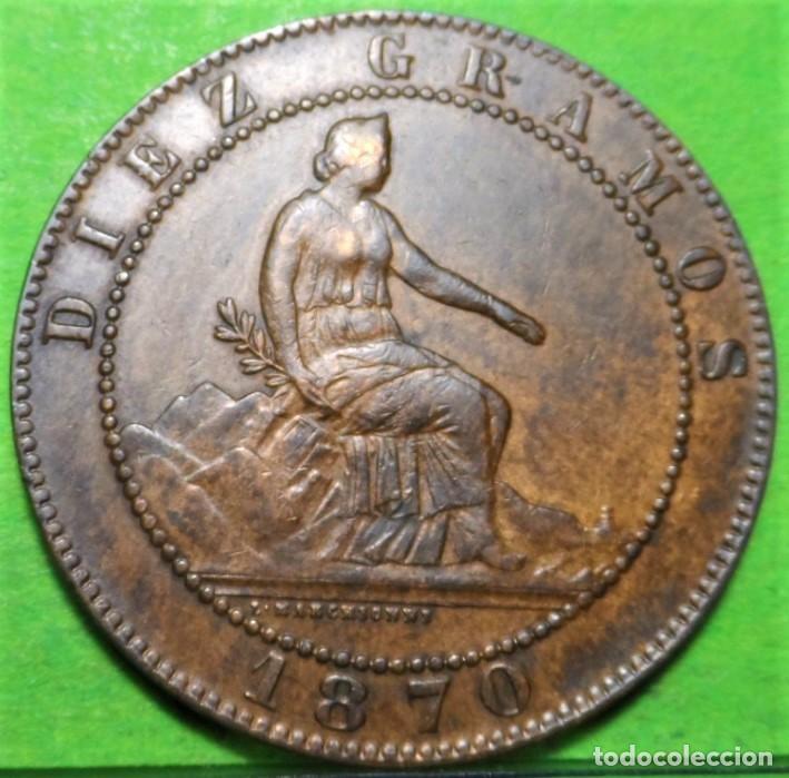 Monedas de Espa&ntilde;a: GOBIERNO PROVISIONAL, 10 C&eacute;ntimos, 1870, EBC, Cu - Foto 1
