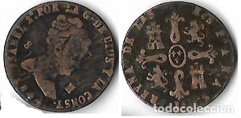 Monedas de Espa&ntilde;a: ISABEL 2&ordf; 1844 8 MARAVEDIS CECA JUBIA MBC - Foto 1