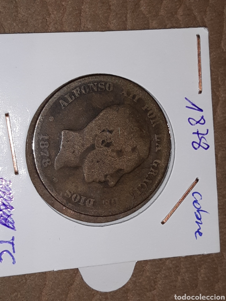 Monedas de Espa&ntilde;a: 10 cms cobre ALFONSO XII 1878 - Foto 1