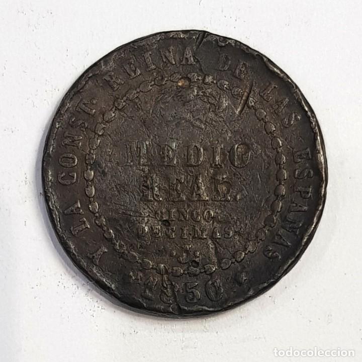 Monedas de Espa&ntilde;a: &frac12; Real Isabel II 1850 Jubia - Foto 1