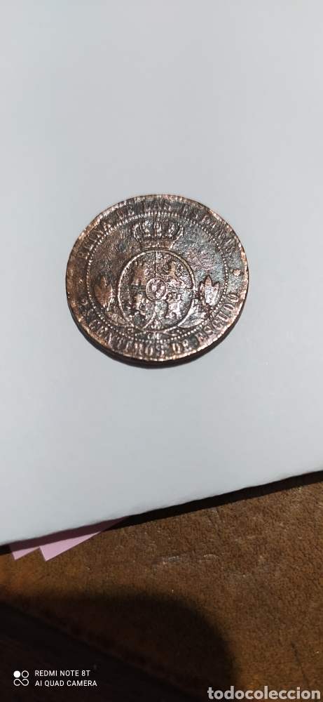 Monedas de Espa&ntilde;a: 1 C&eacute;ntimo de Escudo. Isabel II 1868 - Foto 2