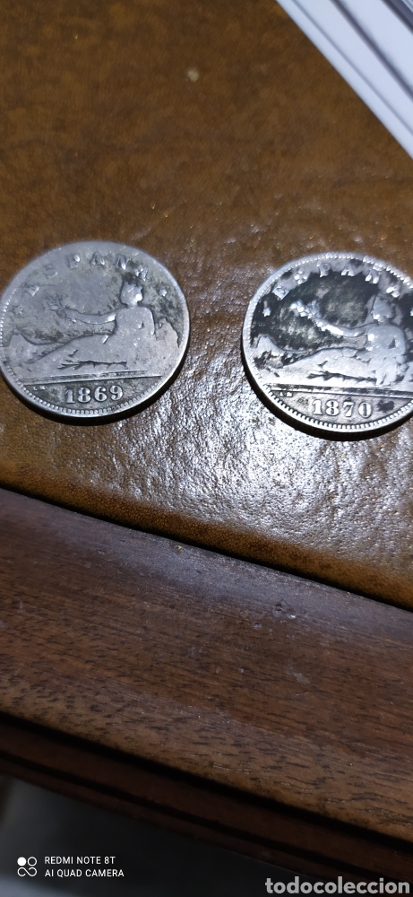 Monedas de Espa&ntilde;a: Par de 2 pesetas 1869-70 - Foto 1