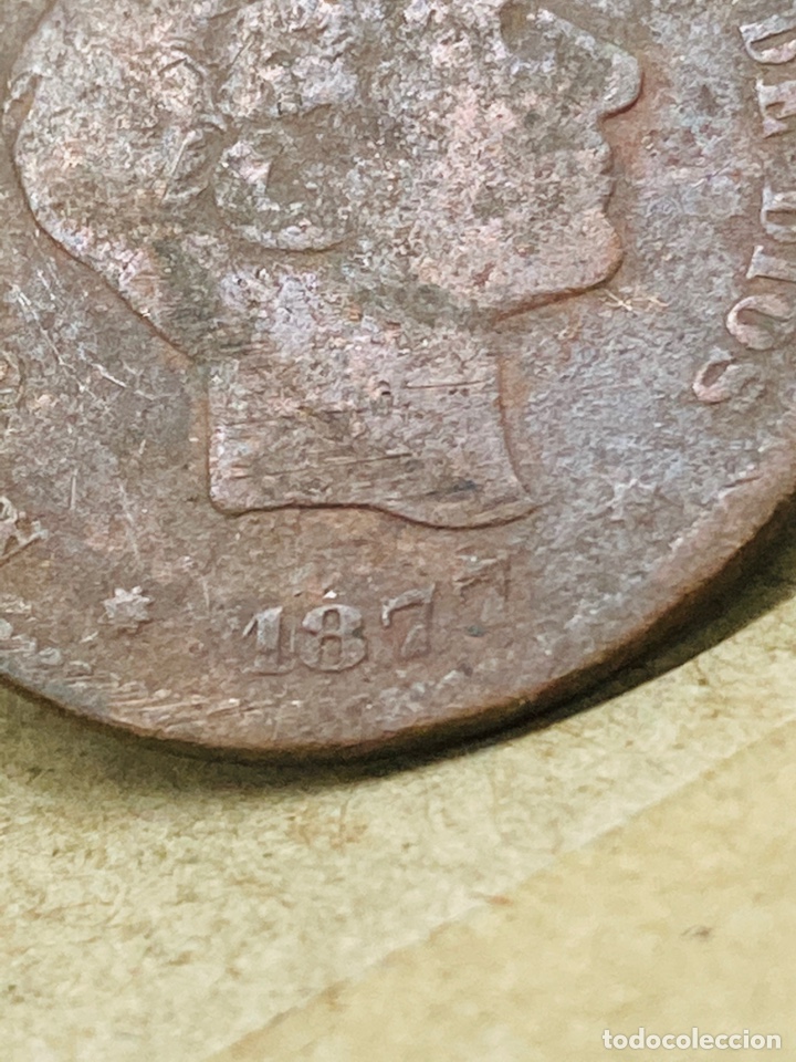 Monedas de Espa&ntilde;a: Moneda 5 c&eacute;ntimos 1877 - Foto 2