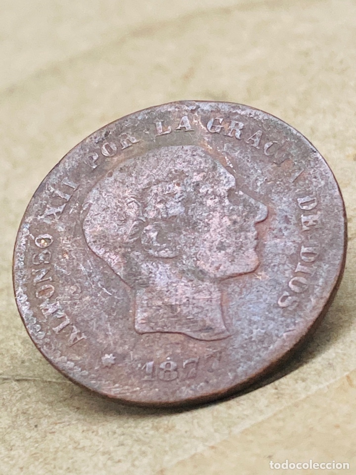 Monedas de Espa&ntilde;a: Moneda 5 c&eacute;ntimos 1877 - Foto 3