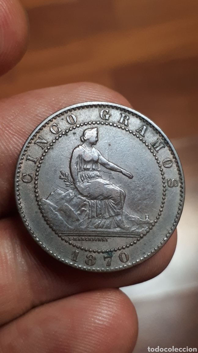 M&uuml;nzen von Spanien: 5 c&eacute;ntimos 1870