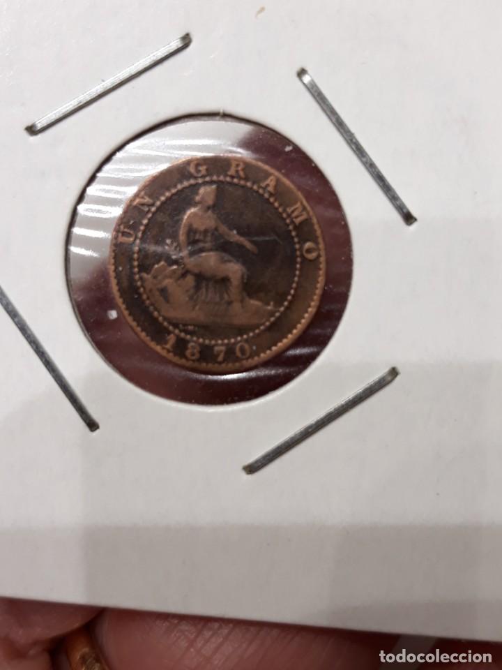 Monedas de Espa&ntilde;a: moneda de 1 c&eacute;ntimo de 1870 de la primera rep&uacute;blica - Foto 1