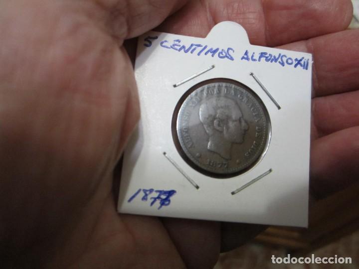 Monedas de Espa&ntilde;a: moneda de 5 c&eacute;ntimos de 1877 Alfonso XII - Foto 1