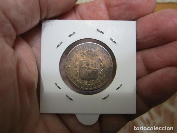 Monedas de Espa&ntilde;a: moneda de 5 c&eacute;ntimos de 1877 Alfonso XII - Foto 2