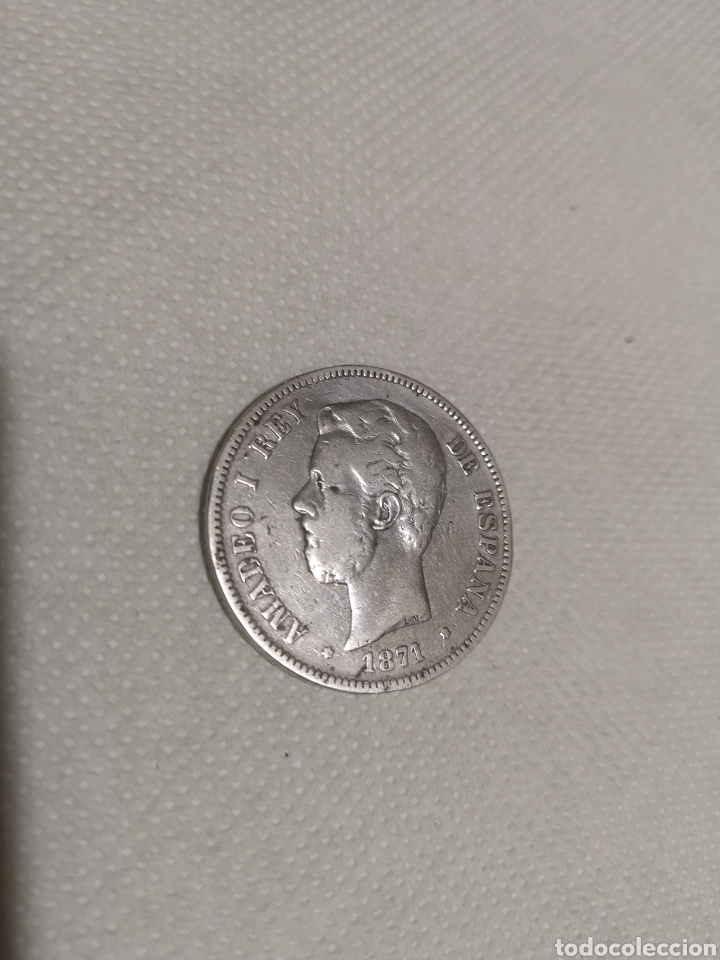 Monedas de Espa&ntilde;a: Moneda 5 pts amadeo I 1871 SDM - Foto 1